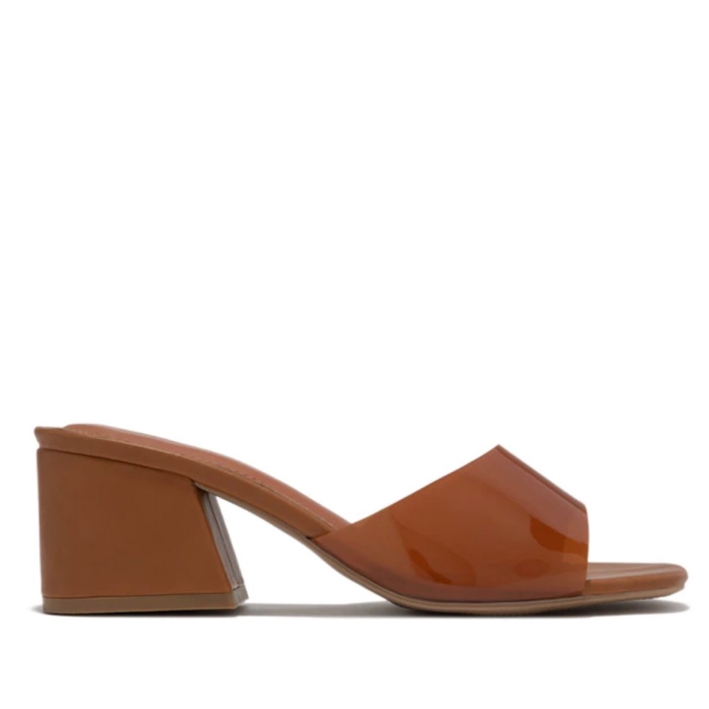!! NEW !! Transparent Block Heel Mules in Coffee - Picture 6 of 6